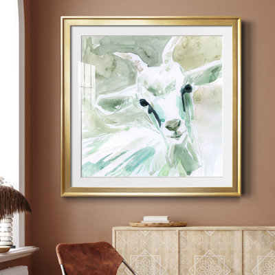 Bill E. Goat - Matted and Framed Under Acrylic Glass, Large Living Room Wall Art