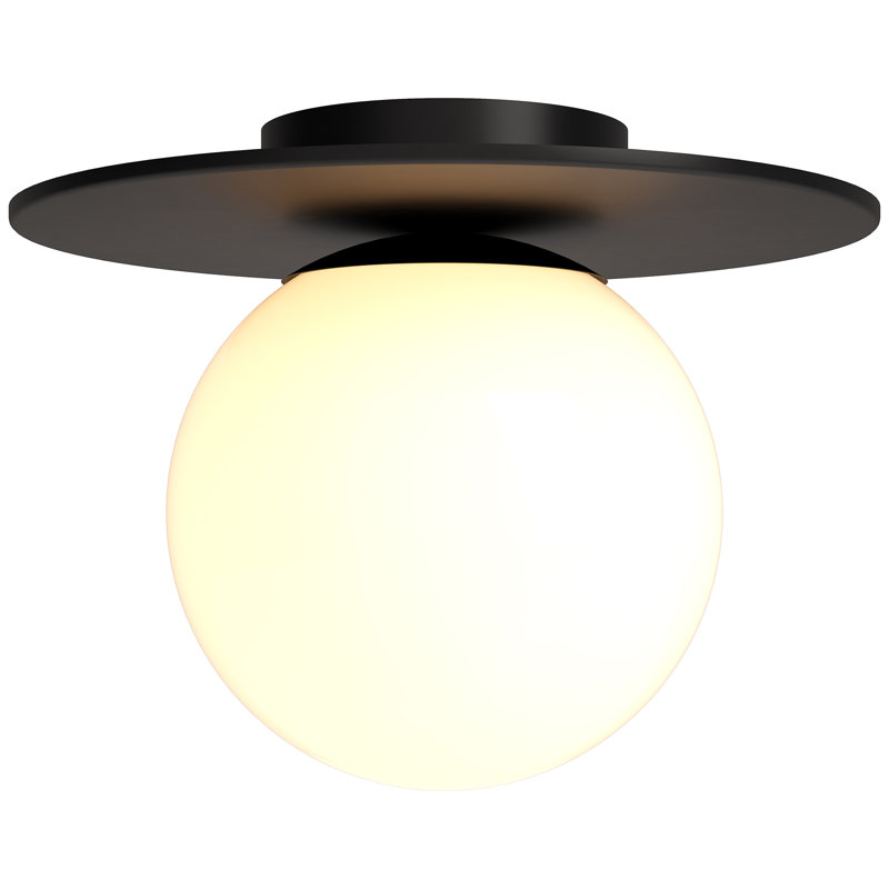 Glass Flush Mount, Blackened Bronze