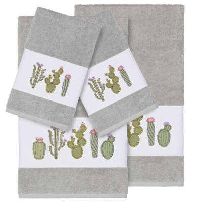 Mila 100% Turkish Cotton Embellished 4 Piece Towel Set