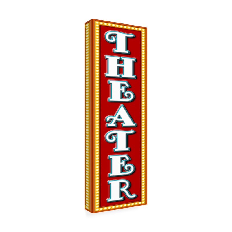 «Theatre Marquee Vertical on Canvas» par RetroPlanet, art textuel, H 24 po x l 8 po x P 2 po