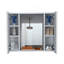 Armoire à pharmacie houblon, double porte, miroir, une tablette extérieure, finition blanche-1814587694