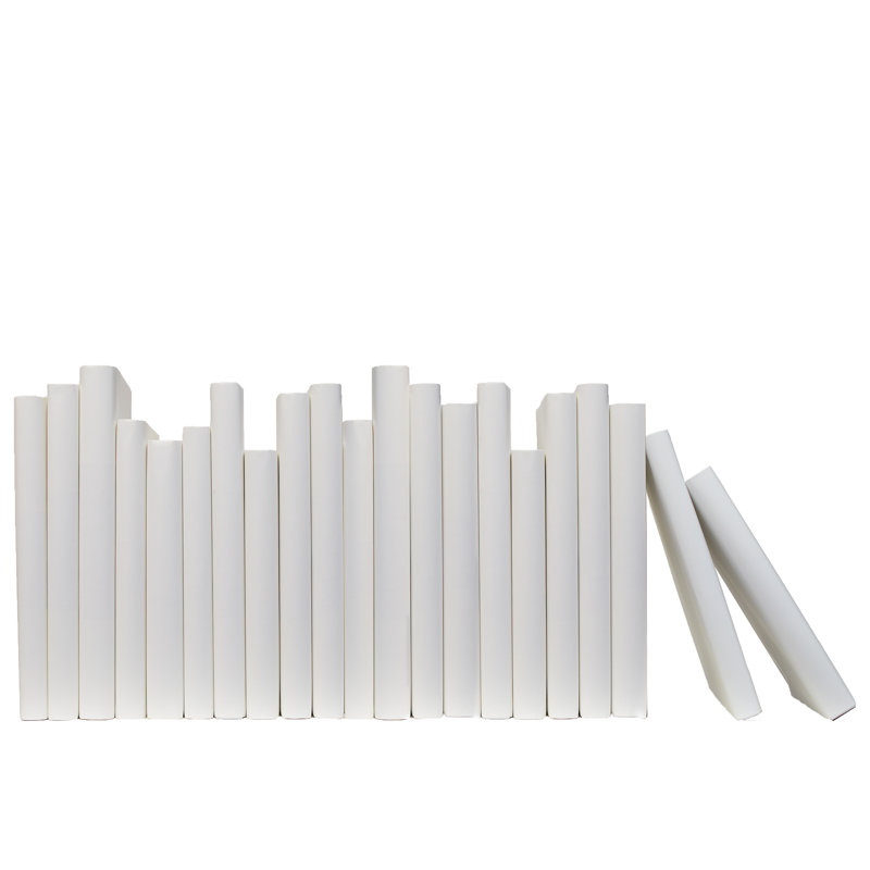 Decorative Books - Snowfall Oversized Paper Wrapped Books - White Books By The Foot, 21