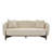Curved Boucle Sofa with Wooden Base