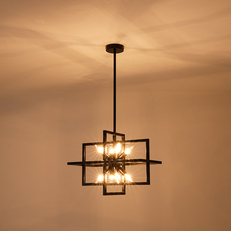 Industrial 8 - Light Lantern Sputnik Geometric Chandelier
