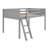 Wood Low Loft Bed With Ladder, Ladder Can Be Placed On The Left Or Right-1552354367