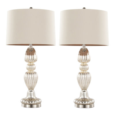 Ensemble de 2 lampes de table en verre Contemporary