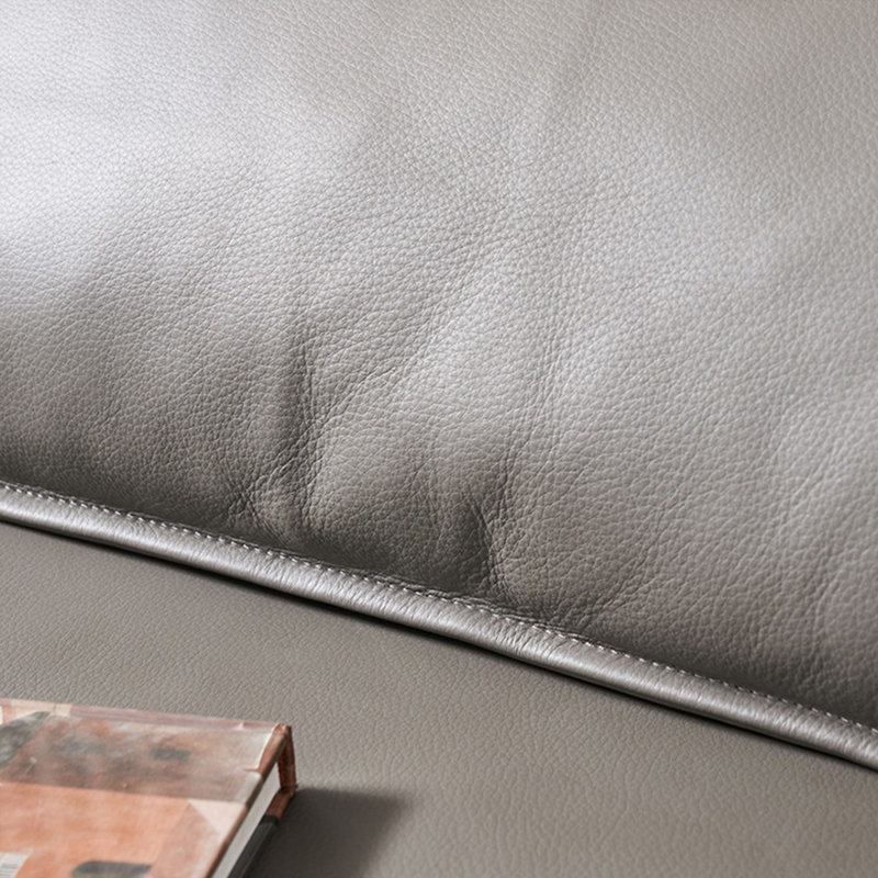 Gray Genuine Leather Modular Sofa cushion couch
