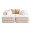 Blanc de 77,2 po sans os avec double chaises, canapé-lit, aucun assemblage requis, éponge élastique haute de 32 po, accoudoir courbé, conception ergonomique, fond antidérapant, fonction de canapé-lit de salon