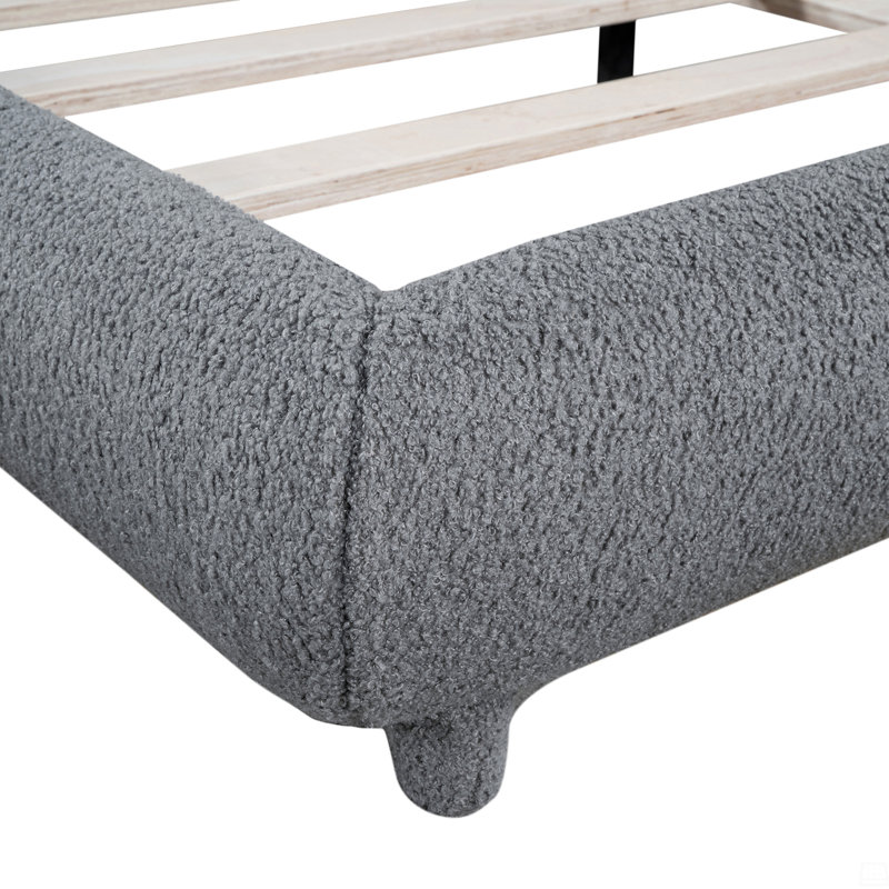 Lit plateforme tapissier pleine grandeur Teddy, Lit double