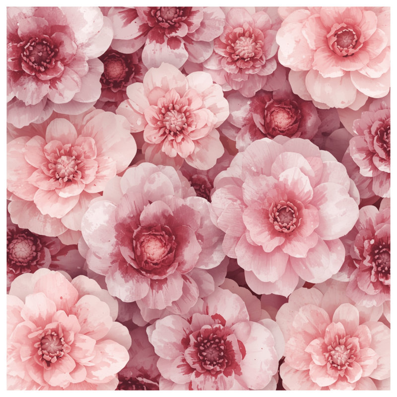 Rideau de douche rose pivoine très long, L 70 po x H 84 po