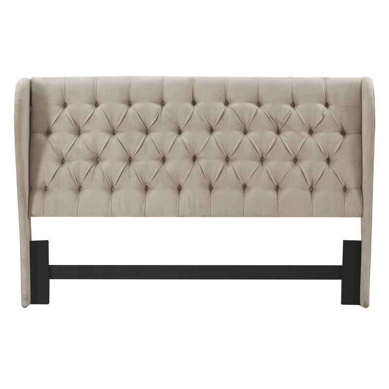 Upholstered Wingback Headboard, Queen, Dusty Mauve
