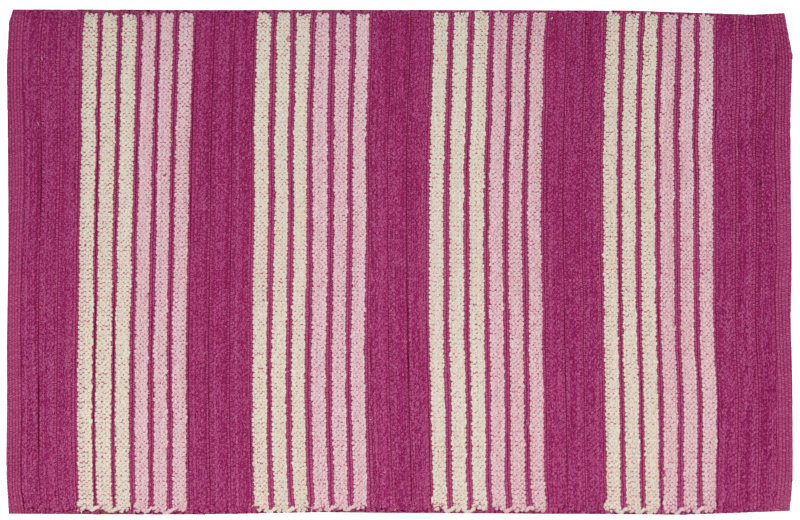 Sahrad Striped Outdoor Doormat, 20" H x 33" W x 0.4" D, Pink