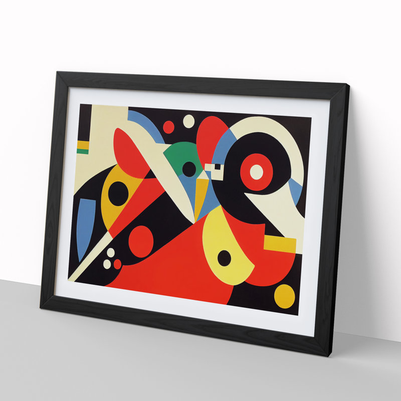 Bauhaus Modern Art Vol.3 Abstract - Single Picture Frame Print, Black, 46cm H x 64cm W x 2cm D