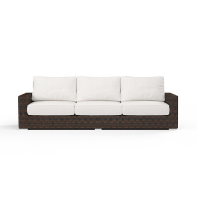 106'' High-Density Polyethylene (HDPE) Wicker Outdoor Sofa with Sunbrella Cushions