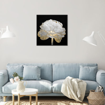«Gold and Light Floral II Rose», impression sur toile tendue