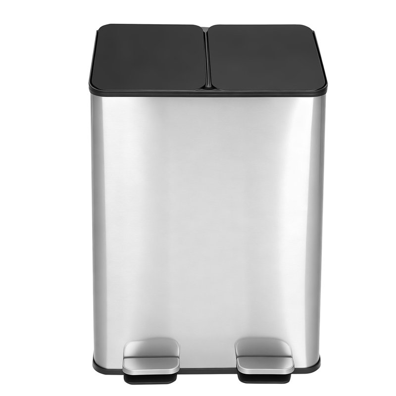 ABS Plastic,410 Stainless Steel,PP Step On Kitchen Trash Can - 60L