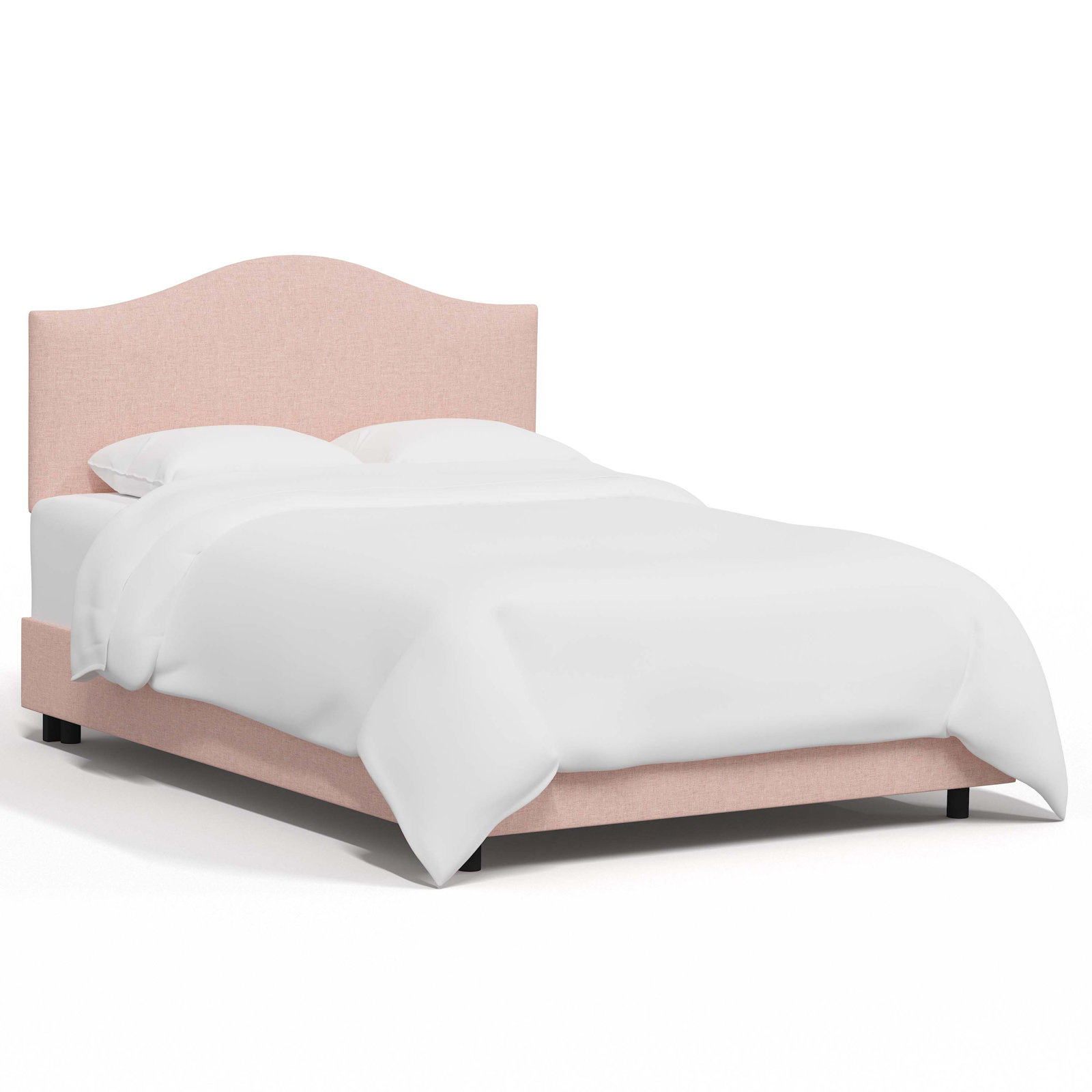Morris Upholstered Standard Bed, Twin, Zuma Rosequartz Textured Linen