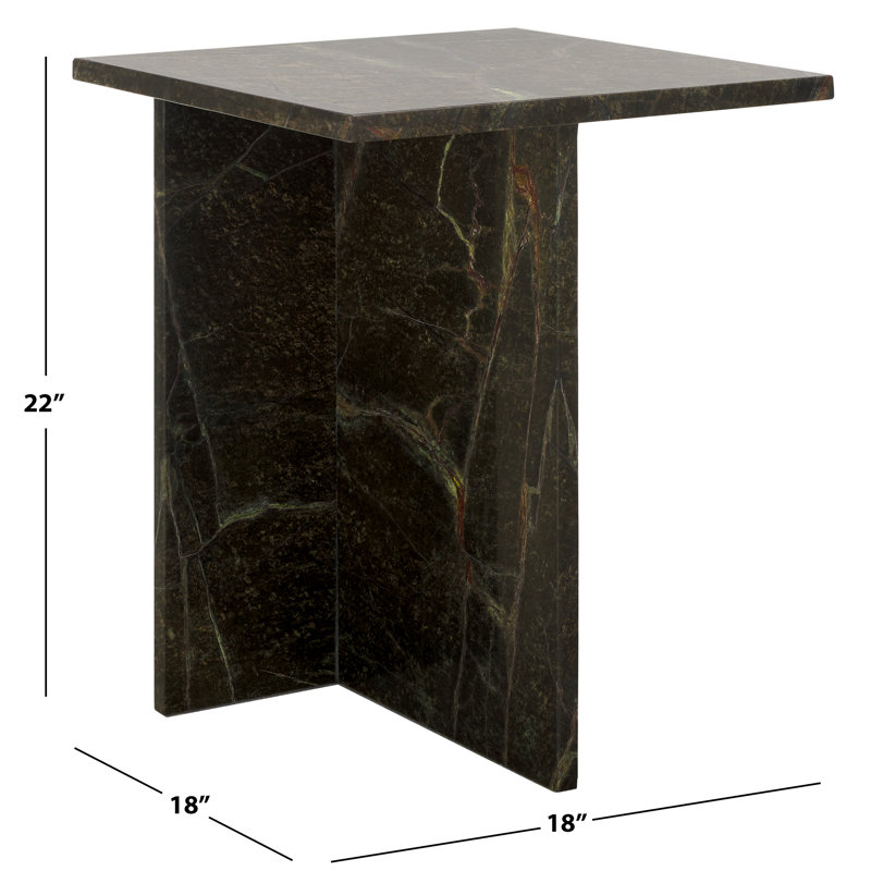 Table d'appoint en marbre Kynesha, Vert