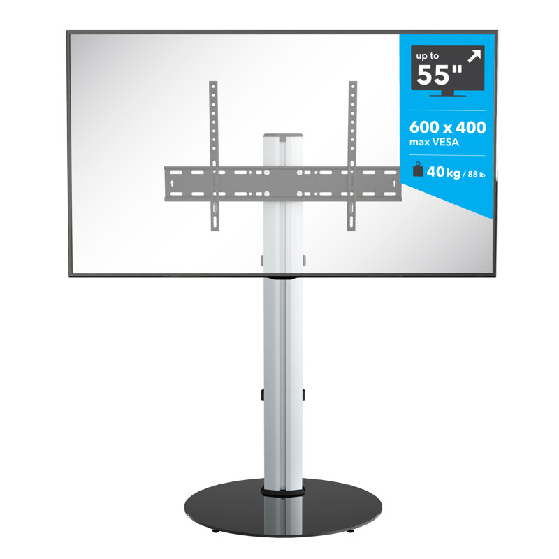 Castaner Unfinished TV Stand for TVs up to 55", Silver/Black