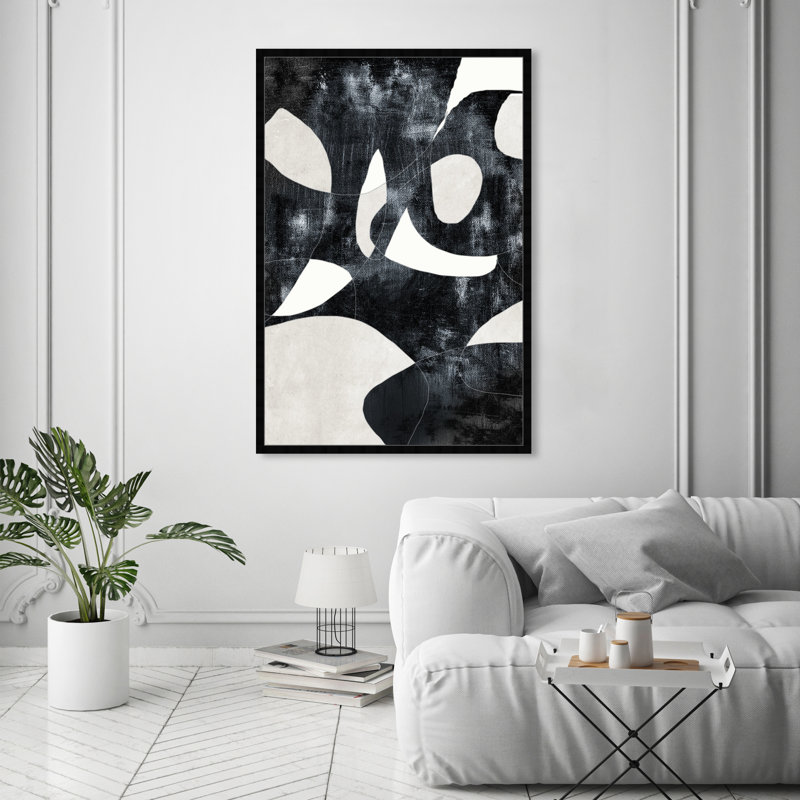 Abstrait «All Of Me», reproduction d'art géométrique murale, H 56 po x l 38 po, Cadre noir