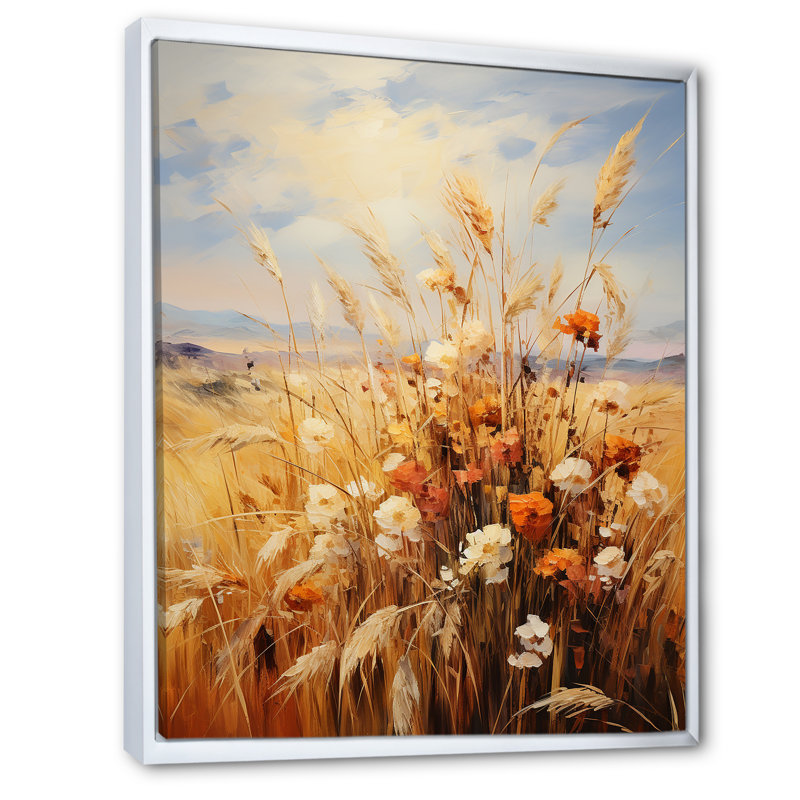 Harmonie naturelle et floraison, H 32 po x l 24 po x P 1 po, Cadre flottant blanc