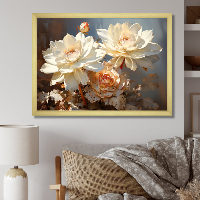 «Succulent Farmhouse Still Life» sur toile, H 30 po x l 40 po x P 1,5 po, Encadrement doré