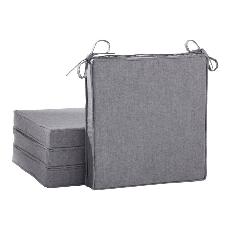 Sunbrella Outdoor Dining Chair Seat Pad, Cast Slate