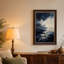 Tableau sur toile représentant un océan bleu foncé orageux et des reflets du soleil-22177519