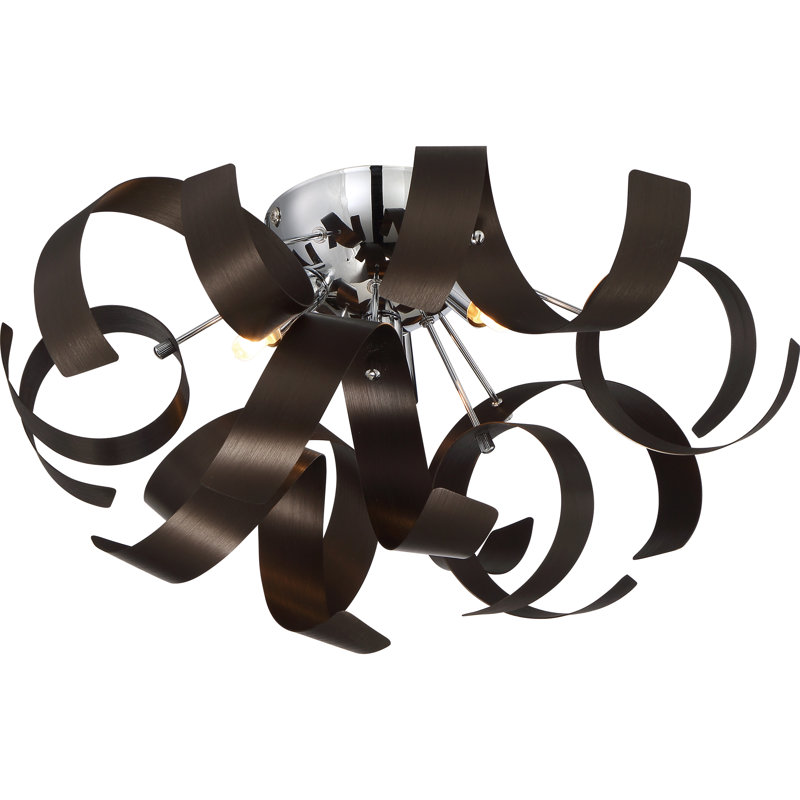 Luminaire semi-encastré 4 lumières de 17,5 po de largeur Dandrea, Bronze