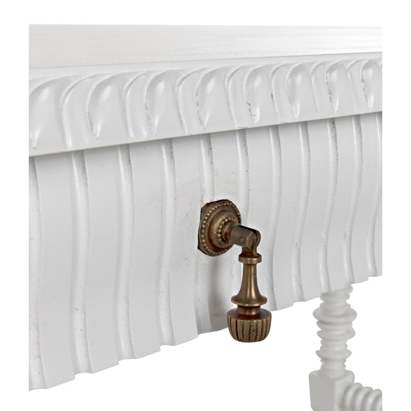 Portuguese Solid Wood Writing Desk, Solid White