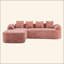 Canapé en L en forme de L - Éponge très élastique, accoudoirs courbés et 4 coussins décoratifs, polyvalent pour tout salon-121227083