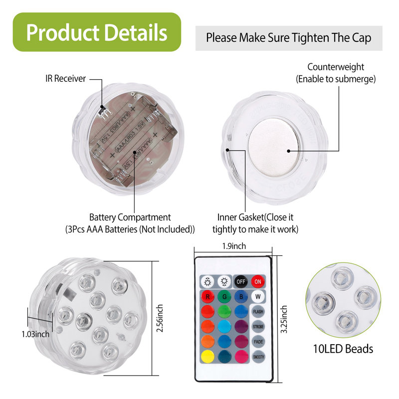 Submersible RGB LED Lights