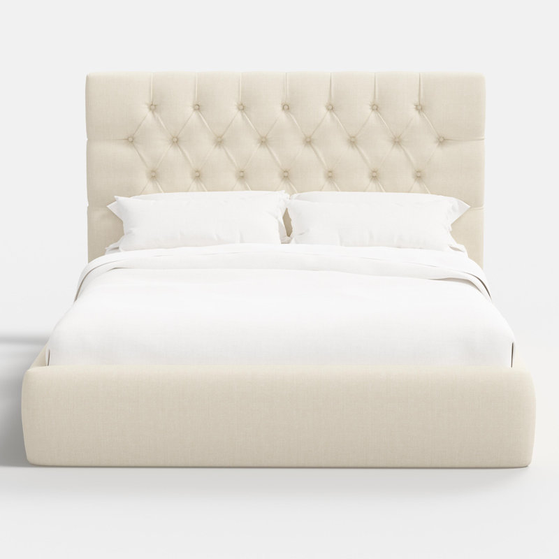 Perigold Upholstered Bed, Cream, King
