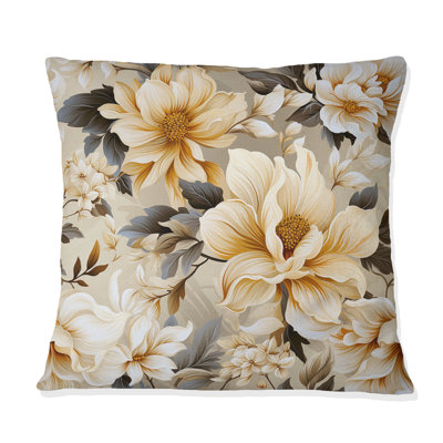 Antique Autumn Floral Elegance III - Coussin décoratif à imprimé floral