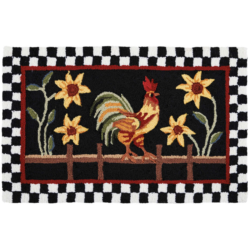 Tapis noir / rouge Zeitz, Rectangle 1 pi 8 po x 2 pi 9 po