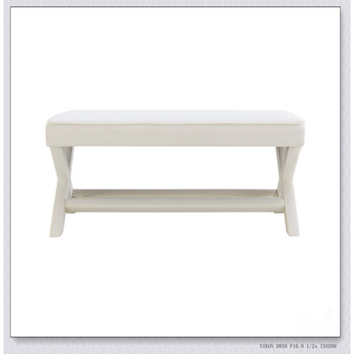 Comfort Double Bench Upholstered in Velvet, Stylish X-Crossed Legs, and Piped Cushion for Modern Interiors
