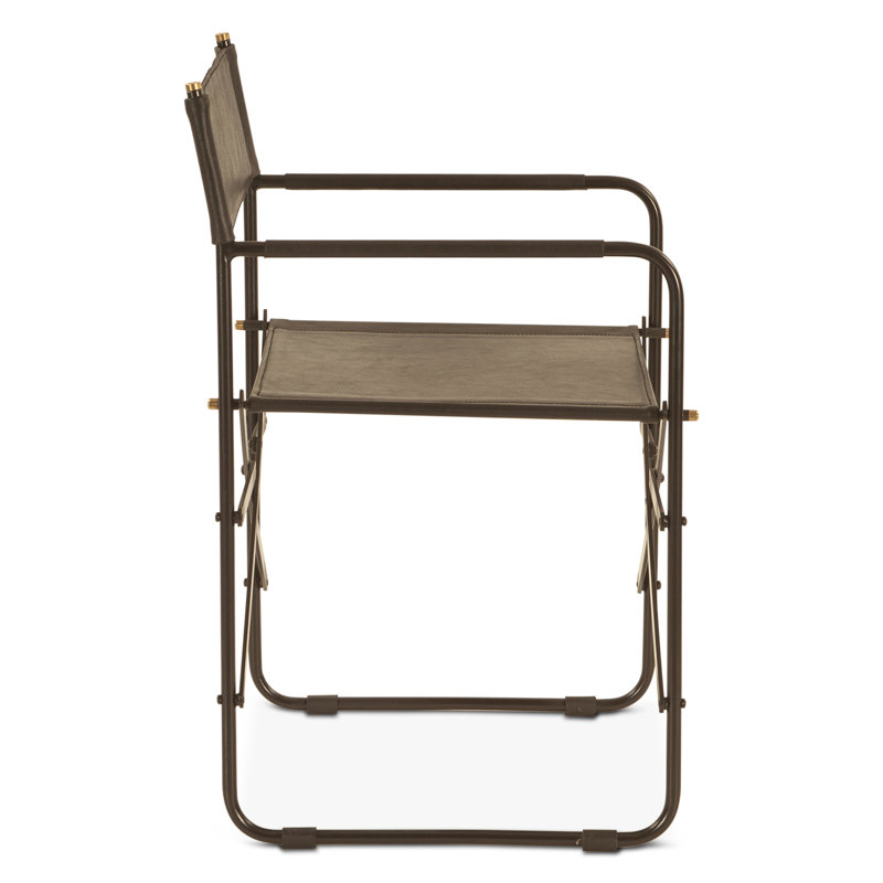Medeiros 19" Director's Chair In Leather, Black