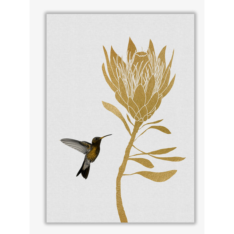 Hummingbird & Flower I - Print, No Frame, 85 cm H x 60 cm W x 1 cm D