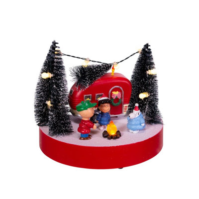 Kurt Adler Peanuts Battery-Operated LED Musical Camper Table Piece, 7in