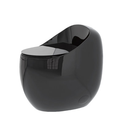 Toilette ovale simple brillante 1,28 po en céramique sans soudure, à dégagement rapide, 18,17 po de largeur, 22 po de conception, 24,03 po de hauteur, 117 lb de poids