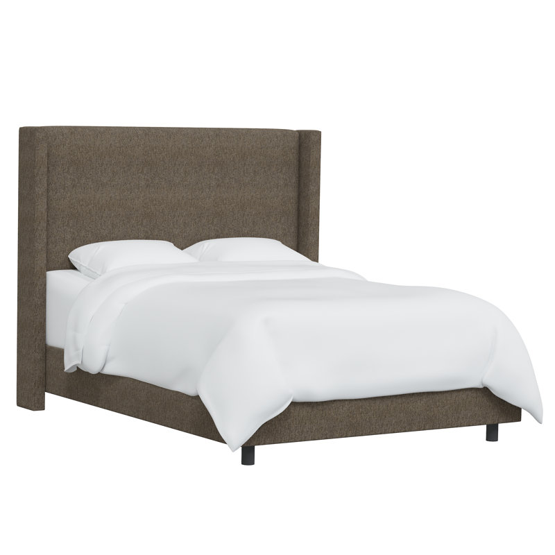 Lit tapissier standard à profil bas Benson, Tweed Sustain® granit Milsap, Grand