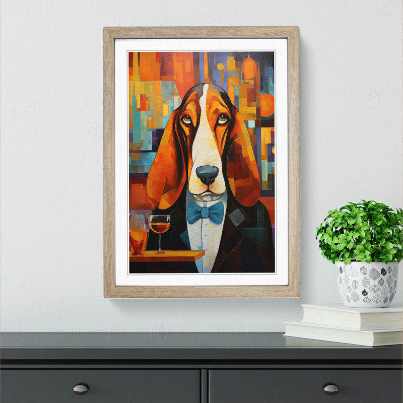 Single Picture Frame Print on Wood, Oak Framed, 64cm H x 46cm W