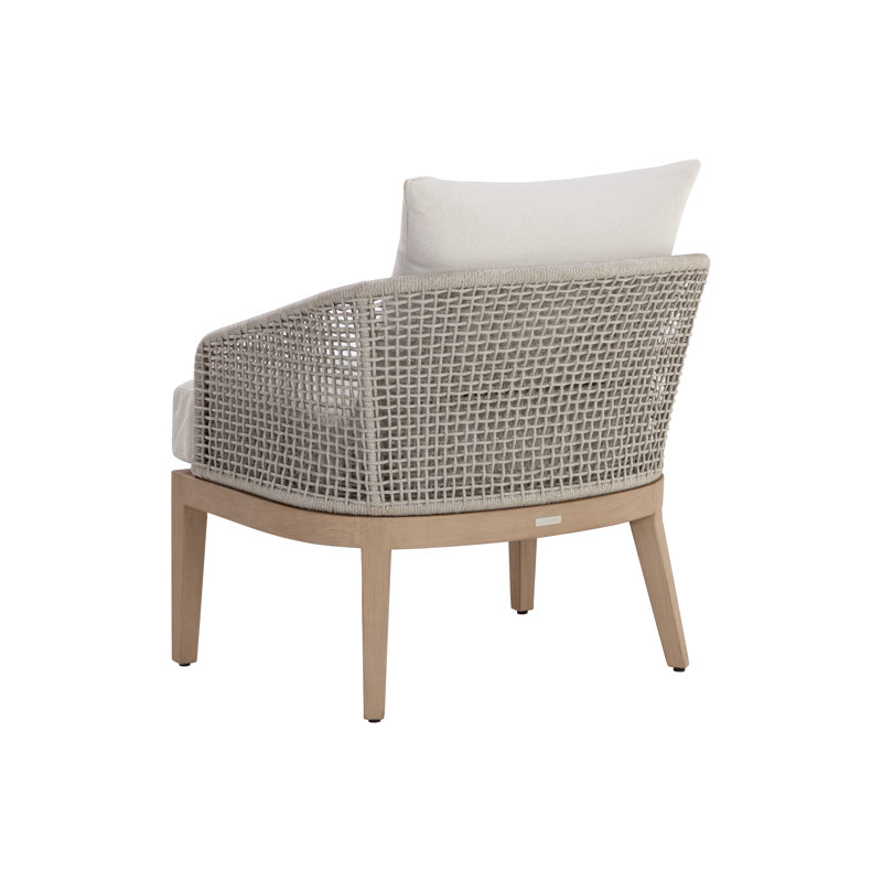 Capri Outdoor Teak Lounge Chair, Brown, White