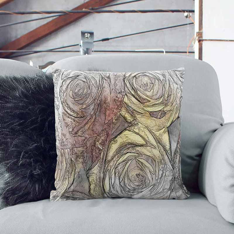 Abstract Square Throw Cushion, 55cm H x 55cm W x 20cm D
