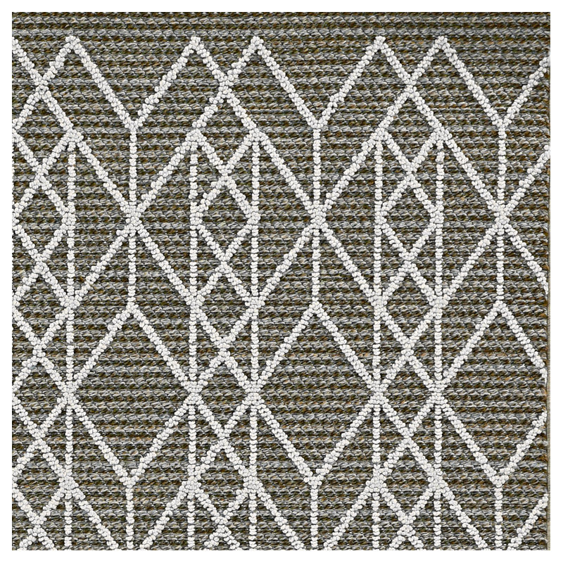 Tapis gris à lignes géométriques, Rectangle 4 pi x 6 pi