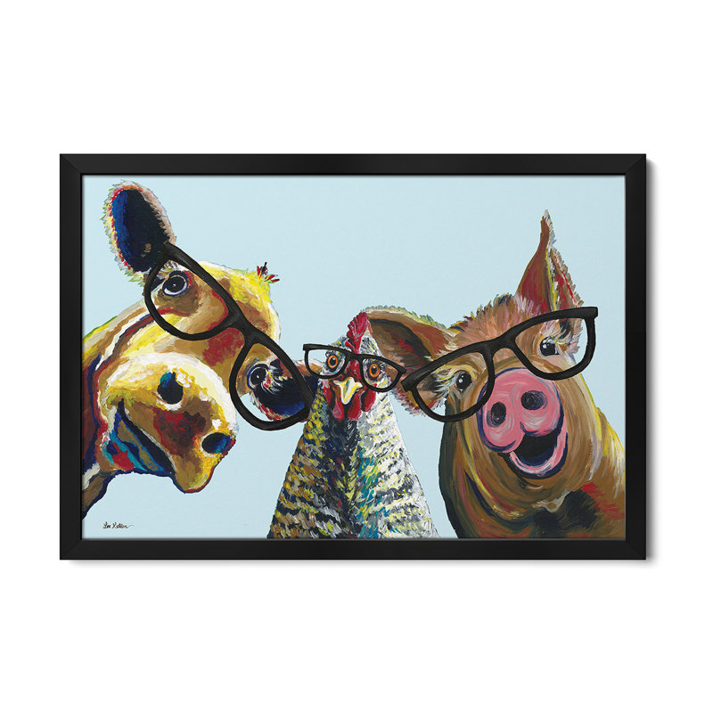 «Triple The Fun, Farmhouse Animals» par Hippie Hound Studios, H 16 po x l 24 po