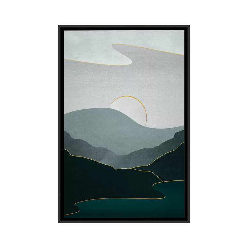 «Minimal Landscape VIII», impression sur toile, H 26 po x l 18 po x P 1,5 po, Toile encadrée noire, Pas de tapis
