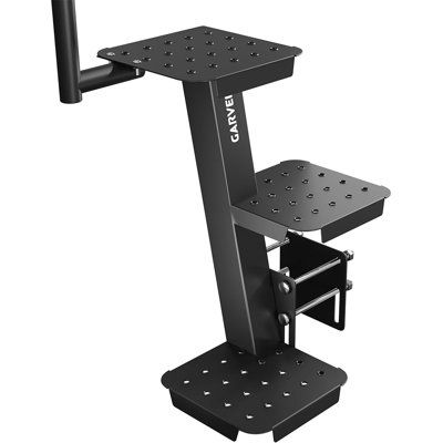 3-Step Boat Trailer Ladder with Handrail, Side Mount Carbon Steel Boarding Steps, Non-Slip Design for Pontoon, Fishing Boat, Yacht and Dock