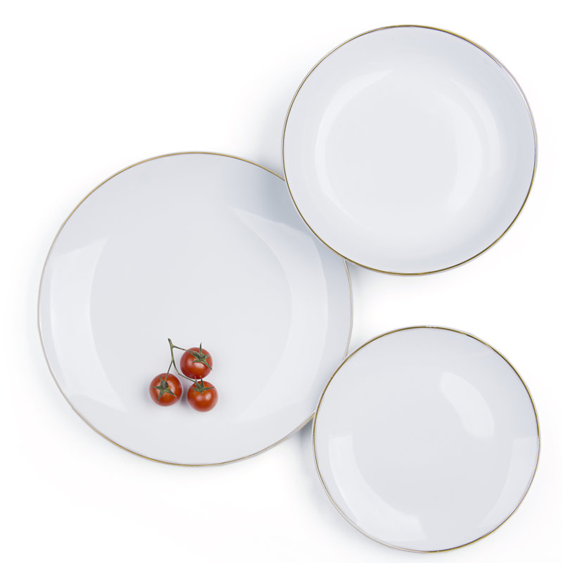 Gold Piece Porcelain Dinnerware Set - Service for 6