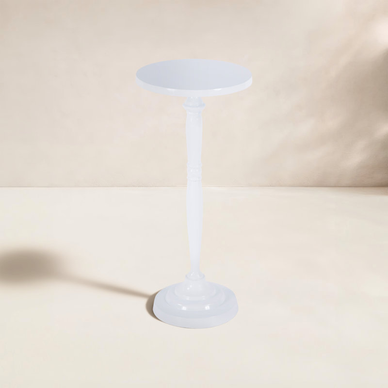 Table d'appoint en aluminium Austie, Blanc
